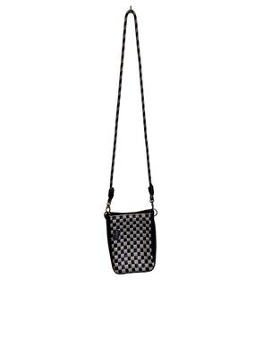Universal Thread Black & White Checkered Crossbody Bag With Woven Detail & Adjus